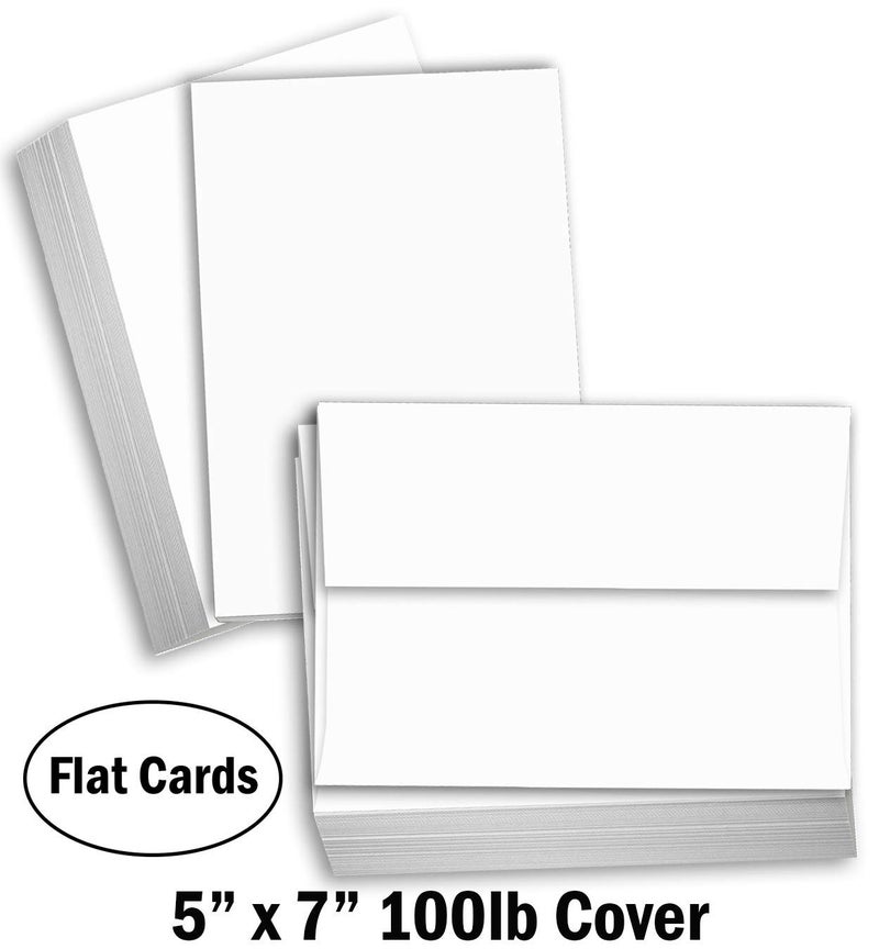 Hamilco White Cardstock Thick Paper - Blank Index Flash Note & Post Cards with Envelopes - Greeting Invitations 5 X 7" Heavy Weight 100 lb Card Stock for Printer (100 pack - with Envelopes) Bright - Image 4